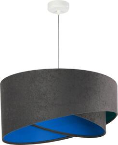 Lampada a sospensione in tessuto grigio blu alla moda Ø50cm paralume a tamburo lampada a sospensione soggiorno camera da letto HELSINKI