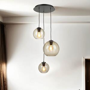 Lampada a sospensione a sfera in vetro D: max. 100cm 3x E27 lampada a sospensione retrò tavolo da pranzo cucina VINCENTE