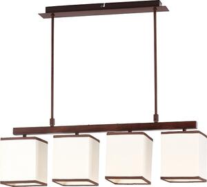 Lampada a sospensione Bauhaus "Kubu" marrone beige metallo plastica 4 luci sospensione soggiorno tavolo da pranzo