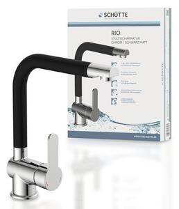 Miscelatore da cucina SCHÜTTE RIO, miscelatore da cucina con funzione di risparmio energetico, miscelatore da cucina girevole a 360°, cromo/nero opaco