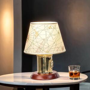 Lampada da comodino 30 cm E27 in ottone crema Lampada da tavolo Art Nouveau