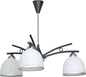 Plafoniera moderna "Avia" nero bianco cromo vetro metallo 3 luci soffitto soggiorno corridoio