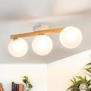 Plafoniera vetro metallo G9 legno luce bianca 3 luci plafoniera moderna allungata