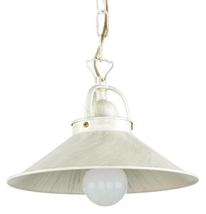 Lampada a sospensione in ottone massiccio Ø 25 cm E27 Shabby bianco oro fatto a mano cucina tavolo da pranzo lampada a sospensione