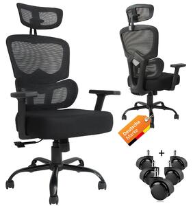 Sedia da ufficio ergonomica - Altezza regolabile - Schienale a S - Imbottitura 12 cm - Fino a 150 kg - Per ufficio domestico