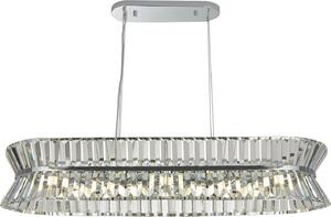 Lampada a sospensione in metallo G9 H: max. 150 cm cristallo cromo luce a sospensione Art Déco allungata