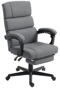 Sedia da ufficio HOMCOM, ergonomica con poggiapiedi effetto velluto, grigio scuro
