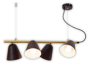 Lampada a sospensione, metallo, nero, 4 fiamme, L 61 cm