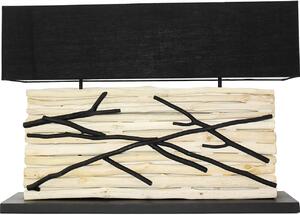 Lampada da tavolo di design con paralume in tessuto driftwood lungo 80 cm realizzato a mano Lampada da tavolo unica per il soggiorno e la camera da letto