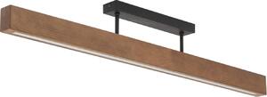 Plafoniera LED metallo legno nero noce allungata 3000 K luce bianco caldo 2807 lm moderna lampada da soffitto
