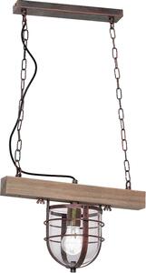 Lampada a sospensione rustica "Ander" rame legno (luce) vetro metallo legno lampada a sospensione soggiorno tavolo da pranzo