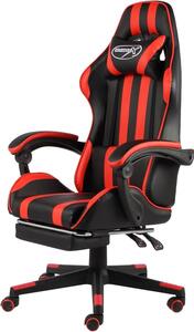 Sedia da gaming - Sedia da ufficio confortevole - Ideale per lunghe sessioni di gioco - Con poggiapiedi regolabile - Portata massima: 110 kg - Colore: nero e rosso
