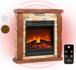Klarstein Camino Elettrico Basso Consumo, Camino da Terra per Soggiorno, Camino Elettrico da Parete, Caminetto Elettrico 1800W, Camino Finto Decorativo LED, Telecomando, Timer, Controllo Temperatura