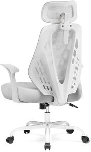 Sedia da ufficio ergonomica - Sedia da lavoro confortevole - Ideale per il lavoro da casa - Design in rete traspirante - 50 x 50 x 102 cm - Grigia