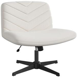 Sedia da ufficio ergonomica - Sedia a gambe incrociate - Seduta 66 cm - Beige - Per ufficio e camera da letto