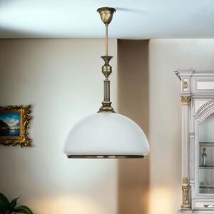 Plafoniera vetro metallo rotonda Ø 40 cm Art Nouveau in ottone bianco antico E27 lampada da soffitto cucina sala da pranzo soggiorno