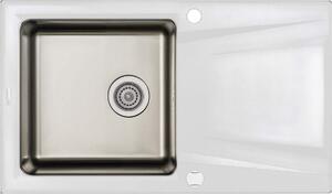 1-bowl granite-steel sink with drainer