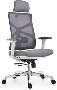 Sedia da ufficio ergonomica - Sedia da lavoro confortevole - Adatta a lunghe sessioni di lavoro - Schienale regolabile - 70 x 65 x 131 cm - Bianco