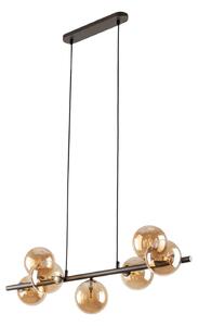 Lampada a sospensione in metallo vetro fumé H: max. 153 cm marrone ambra G9 allungata moderna