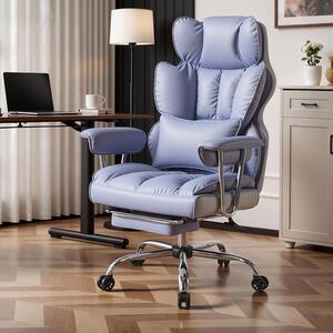 Sedia da ufficio ergonomica - Sedia direzionale - Sedia confortevole - Per lavorare in modo efficiente - Poggiapiedi - Supporto lombare - Portata fino a 200 kg - Colore: viola