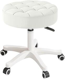 Sedia da ufficio girevole - Sedia regolabile - Comfort per il lavoro da casa - Rotazione a 360 gradi - Seduta di 32 cm - Bianco