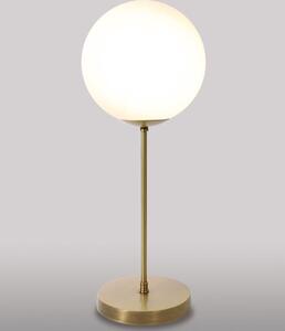 Lampada da tavolo in ottone con paralume a sfera in vetro E14 33,5 cm Lampada da tavolo vintage