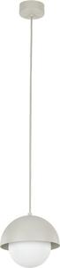 Lampada a sospensione in metallo vetro G9 Ø 17 cm H: max. 150 cm Beige Bianco paralume a sfera rotonda Lampada a sospensione dal design retrò