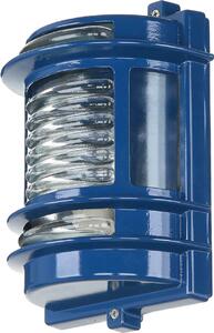 Lampada da parete per esterni in ottone vetro IP64 E27 H: 22 cm inox blu luce esterna ingresso giardino