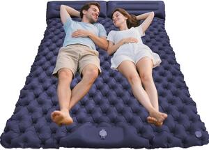 Materasso gonfiabile per campeggio - Stuoia gonfiabile - Ideale per viaggi all'aperto - Con pompa integrata - 190 x 120 cm - Blu scuro