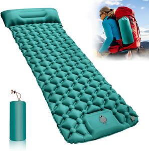Tappeto gonfiabile per campeggio - Materasso gonfiabile - Ideale per attività all'aperto - Autogonfiabile con pompa - 190x65x6 cm - Blu