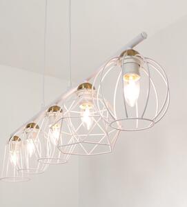 Lampada a sospensione in metallo bianco a 5 luci allungate GALAXY tavolo da pranzo sala da pranzo lampada a sospensione