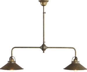 Plafoniera ottone in bronzo antico opaco E27 Plafoniera a 2 luci allungata di design industriale