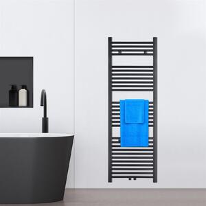 VILSTEIN radiatore da bagno, radiatore da bagno, radiatore per asciugamani attacco laterale e attacco centrale, radiatore piatto, radiatore da bagno piatto, radiatore per asciugamani da bagno, nero, 626W, 150x50 cm