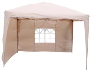 Lex Gazebo da giardino pieghevole 3 x 3 m + 2 pareti laterali beige