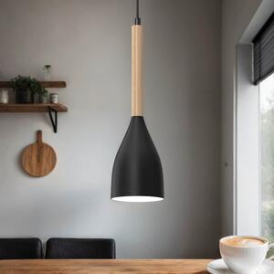 Lampada a sospensione Scandinavo nero E27 Ø 11 cm regolabile in altezza sala da pranzo cucina a sospensione