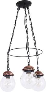 Lampada a sospensione vintage "Fuerte" in rame spazzolato vetro metallo 3 luci lampada a sospensione soggiorno tavolo da pranzo