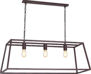 Lampada a sospensione Bauhaus FRAME rame-marrone metallo E27 3 luci a sospensione soggiorno sala da pranzo