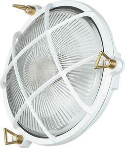 Applique da esterno Ø 21 cm bianco E27 IP64 vetro marino ottone massiccio lampada da esterno parete giardino