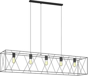Lampada a sospensione nera FRAME metallo moderno 5 luci a sospensione soggiorno sala da pranzo tavolo da pranzo