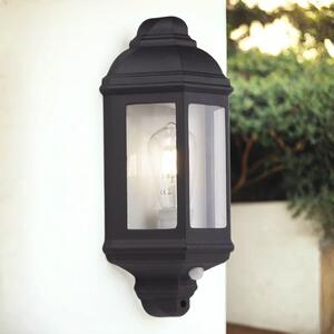 Applique da esterno in vetro alluminio rilevatore di movimento E27 IP44 H: 36 cm nero marittimo