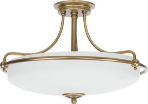 Lampada da soffitto in ottone crema E27 vetro metallo Plafoniera Art Nouveau