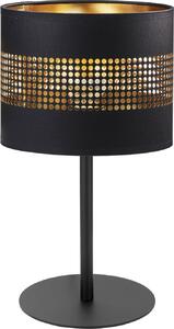 Lampada da tavolo nero oro 39 cm tessuto metallo E27 soggiorno camera da letto lampada da tavolo comodino COLMUR