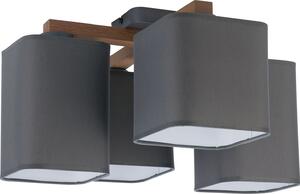 Plafoniera E27 grigio tessuto naturale Lampada da soffitto soggiorno