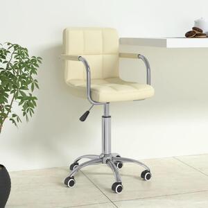 VidaXL Sedia da ufficio girevole in tessuto crema