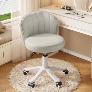 Sedia da ufficio girevole - Sedia da lavoro confortevole - Ideale per lavorare da casa e studiare - Altezza regolabile - Cuscino sedile di 43 cm - Grigia