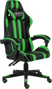 Sedia da gioco in ecopelle nera e verde