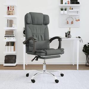 Sedia da ufficio con funzione massaggio in tessuto grigio scuro