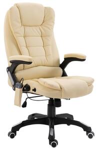 Sedia da ufficio massaggiante in Pelle finta crema