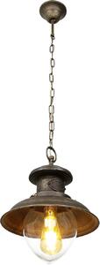 Luce a sospensione E27 Ø 30 cm vetro bronzo ottone luce a sospensione marittima