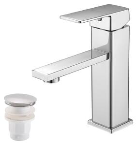 Rubinetto per lavabo - Miscelatore monocomando - Acciaio inossidabile, cromato - Completo di gruppo di scarico